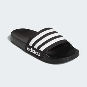 adidas Toddler Adilette Shower Slides in Black & White